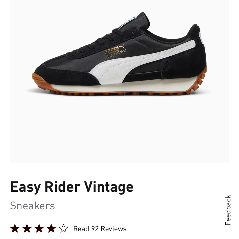 Puma Easy Rider Vintage Black and White Sneakers